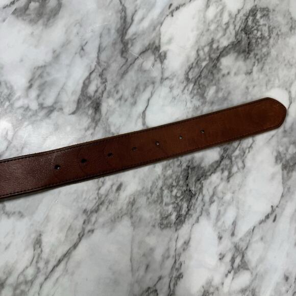 VTG American Eagle Outfitters Brown Leather Belt Womens Small Rhinestone Buckle - Picture 5 of 8